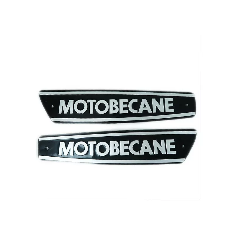 Paire de Monogrammes / Logos "Motobécane" Noir Gris pour les Mobylettes Motobécane AV88 AV89 881 AV85...